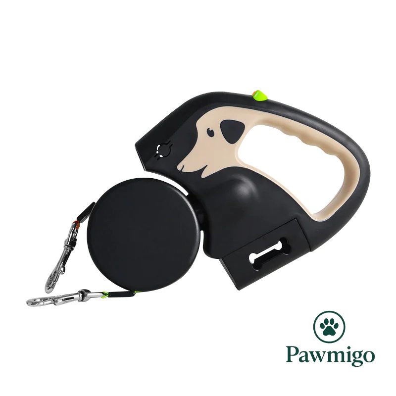 Pawmigo DualDog™ Retractable Leash — Walk 2 Dogs, No Tangles, With LED